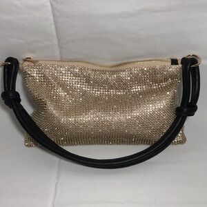La Regale Chainmail Embellished Rhinestones Small Evening Date Hobo Style